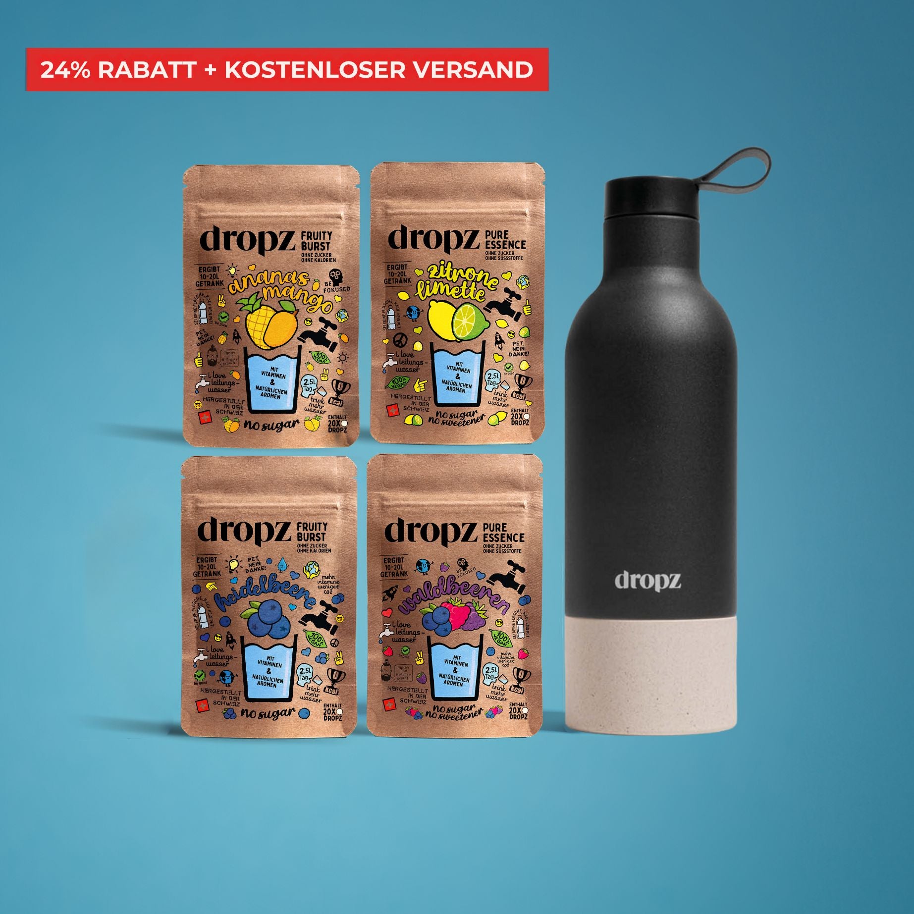 Kits de démarrage - dropz + bouteille au choix