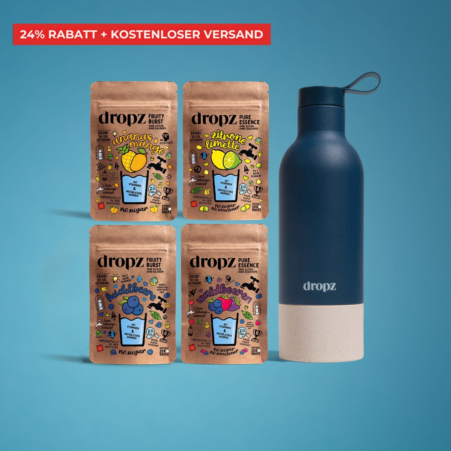 Kits de démarrage - dropz + bouteille au choix