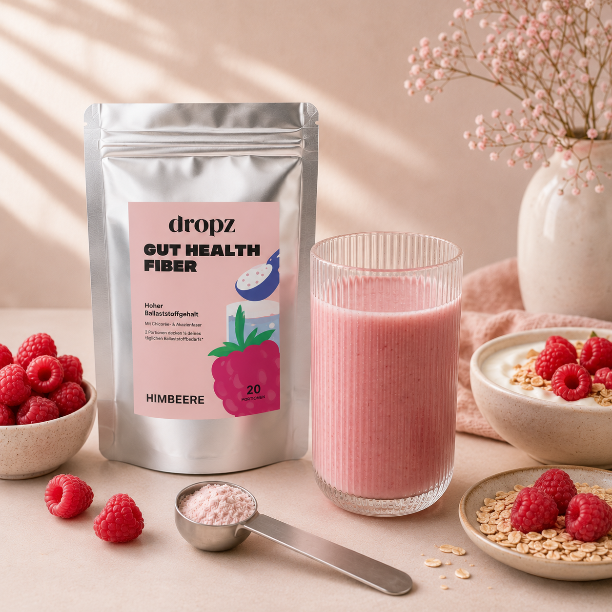 dropz- Gut Health Fiber Himbeere
