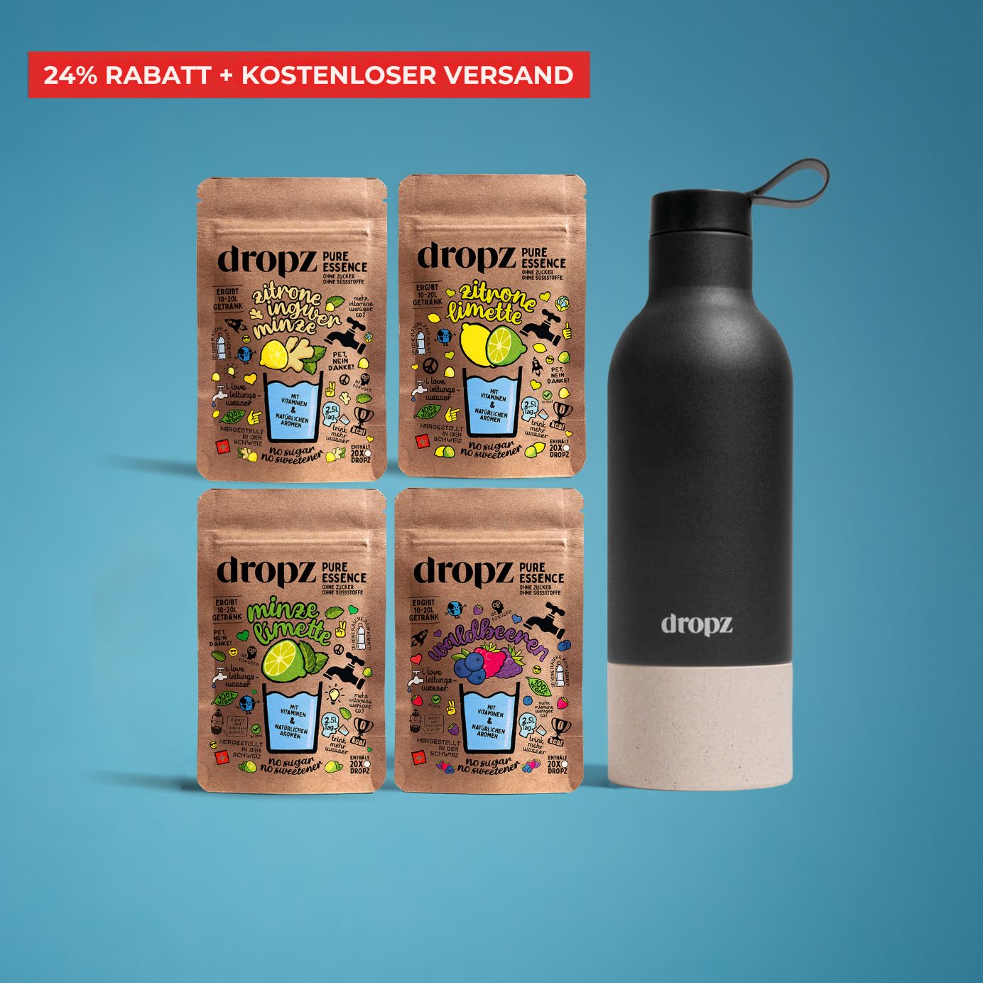 Kits de démarrage - dropz + bouteille au choix