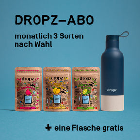 dropz Abo - Gratis Flasche + monatlich 3 Sorten