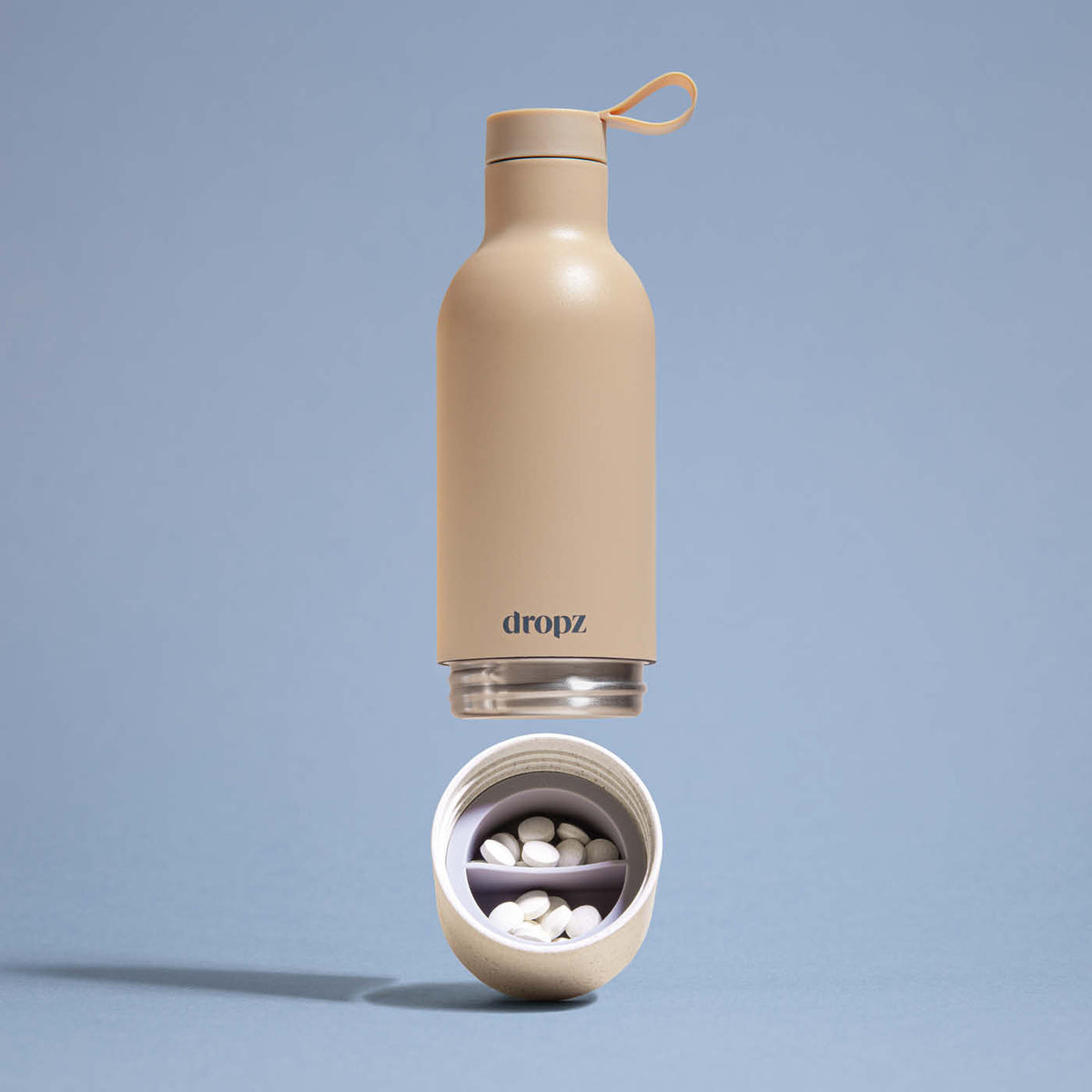 dropz Flasche Beige - 0.5 L mit Aufbewahrungsfach