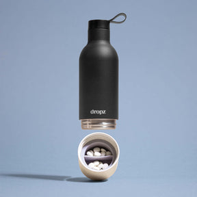 dropz Flasche Black - 0.5 L mit Aufbewahrungsfach