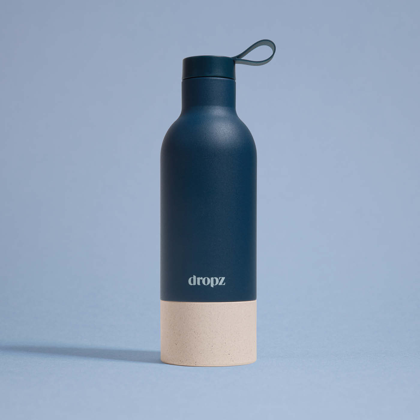 dropz Flasche blau - 0.5 L mit Aufbewahrungsfach
