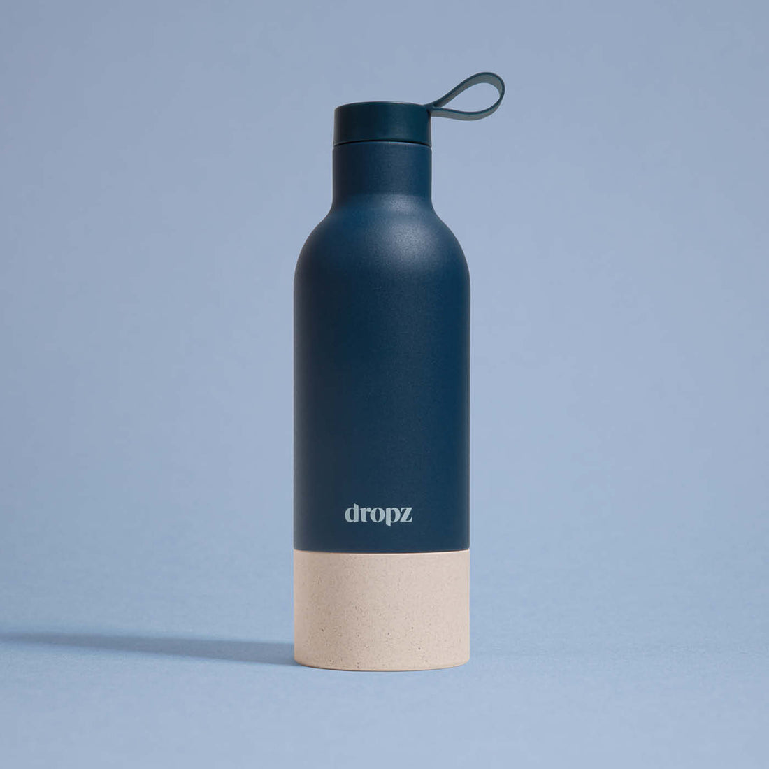 dropz Flasche blau - 0.5 L mit Aufbewahrungsfach