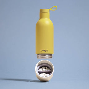 dropz Flasche Yellow - 0.5 L mit Aufbewahrungsfach